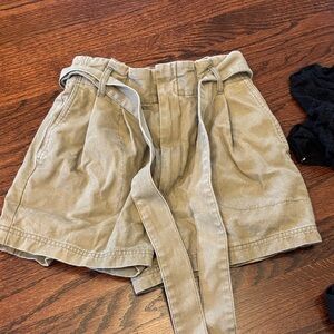 BDG olive green high waisted shorts with tie